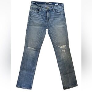 Hudson Jeans Nico Women’s Size 29 Mid Rise Straight Leg Distressed Knee